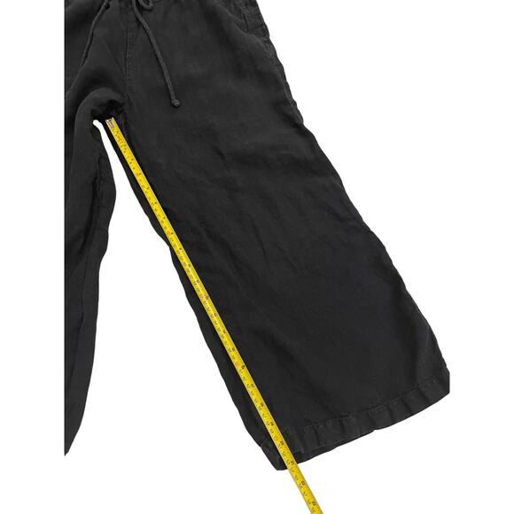 Anthropologie Cloth & Stone Black 100% Linen Jumpsuit M | Wide Leg, Button Front - Picture 5 of 6